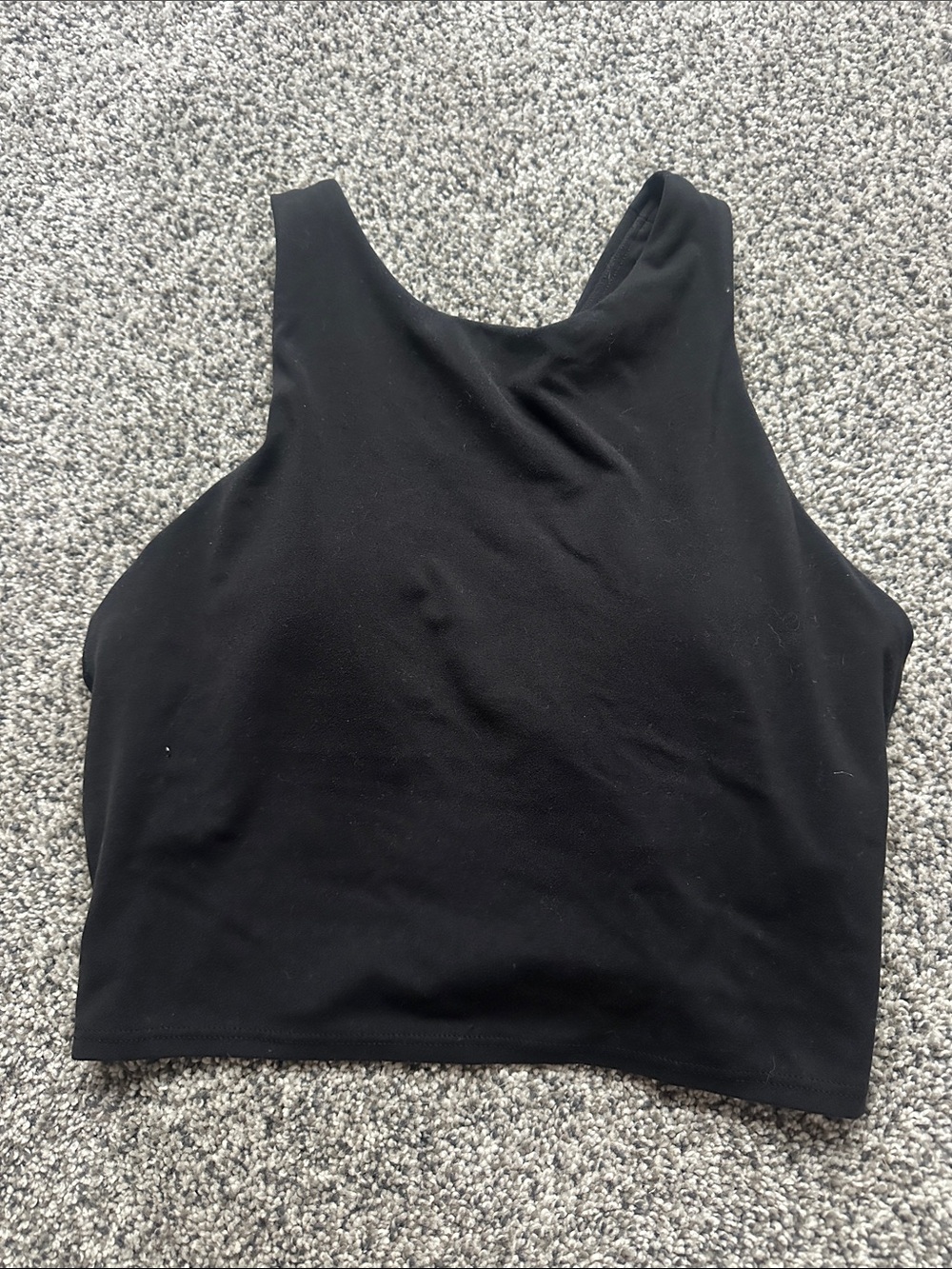 Athleta Black Women's High Neck Crop Tank Top xs